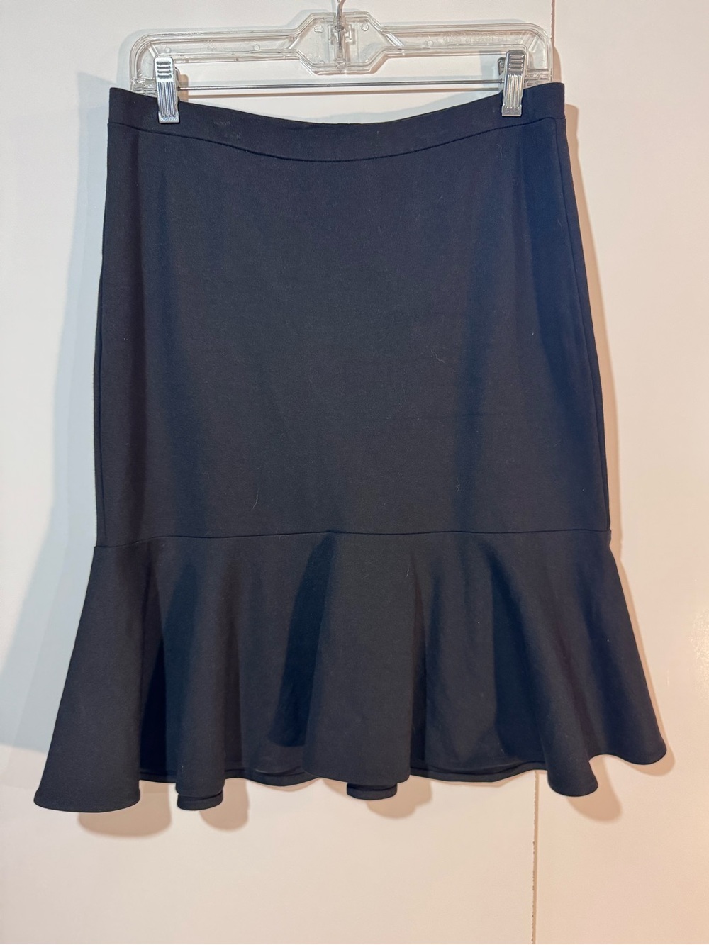Trina Turk Black Flounce Hem Midi Skirt Size 8